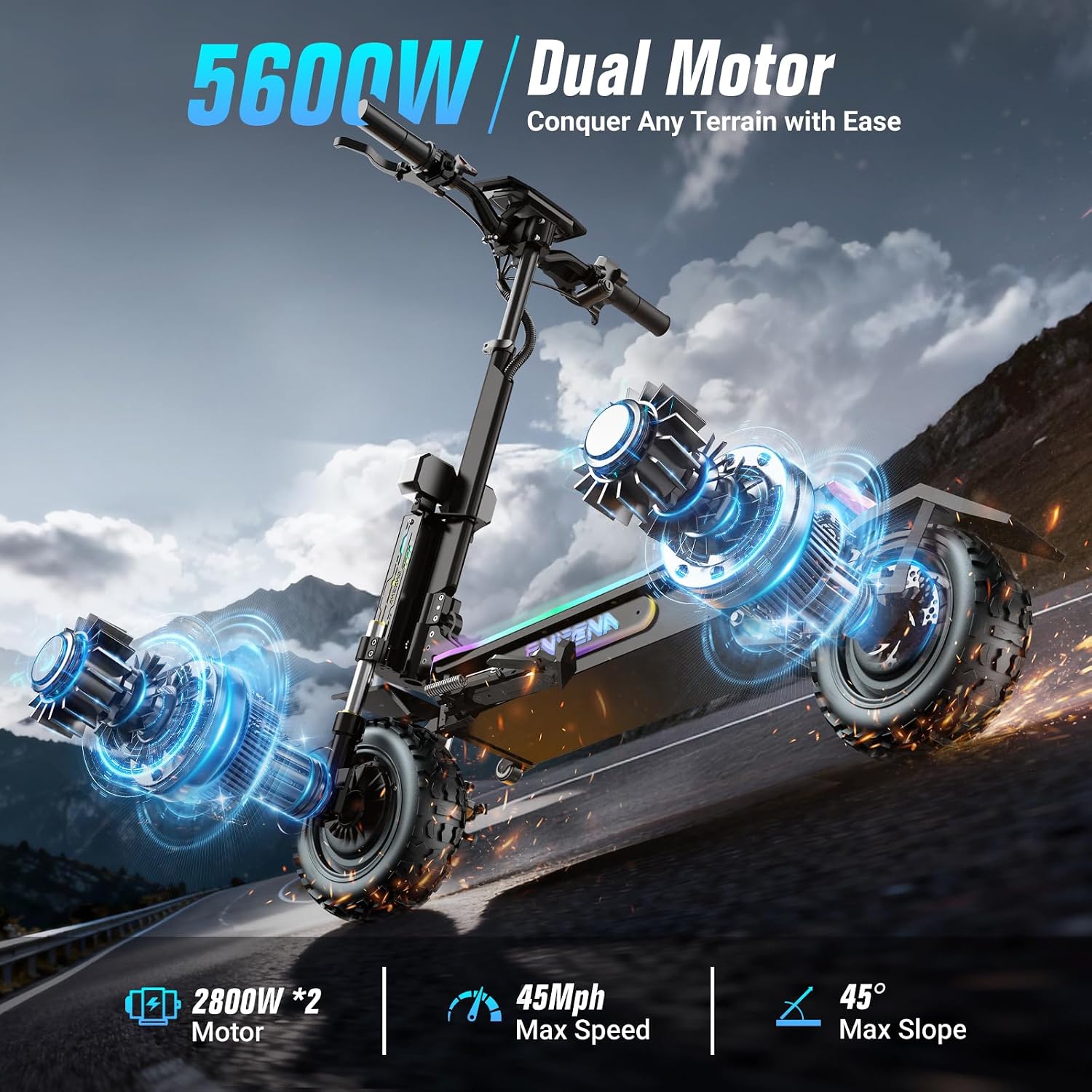 ONECNA GT7 Electric Scooters A - огляд і ціна 60V 5600W Dual Motor Electric Scooter