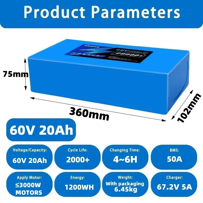60V 20AH 30AH 21700 Lithium Ba - огляд і ціна 60V 30Ah Electric Scooter Battery