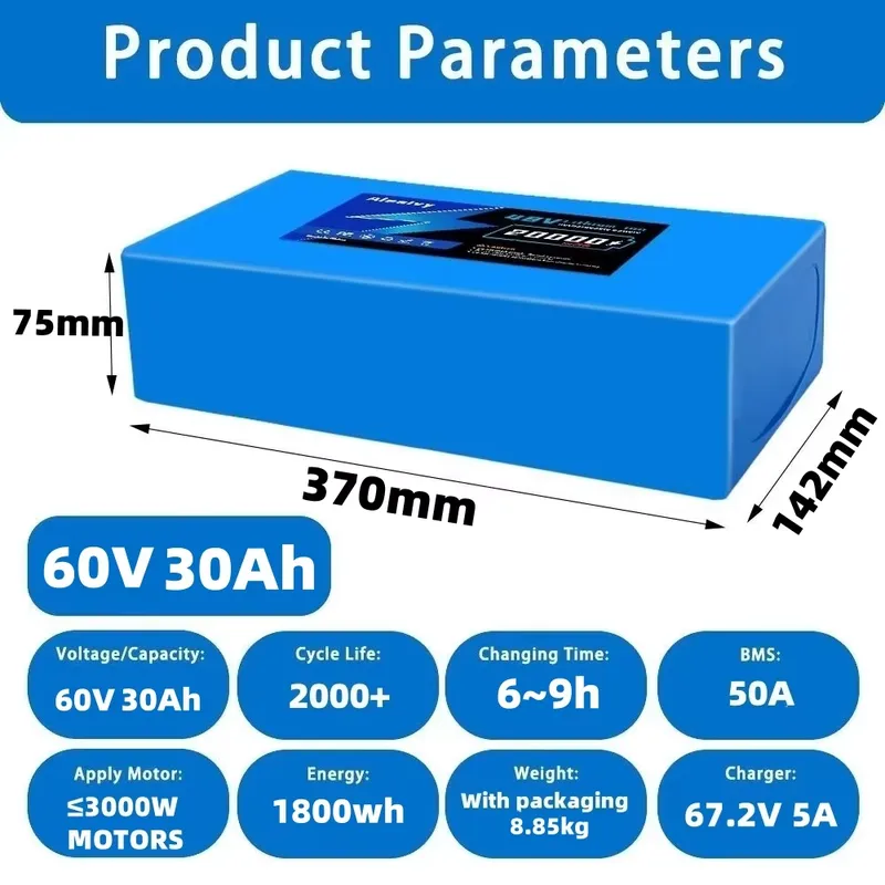 60V 20AH 30AH 21700 Lithium Ba - огляд і ціна 60V 30Ah Electric Scooter Battery