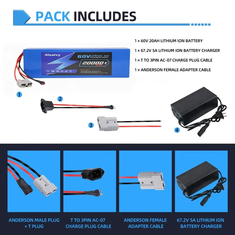 60V 20AH 30AH 21700 Lithium Ba - огляд і ціна 60V 30Ah Electric Scooter Battery